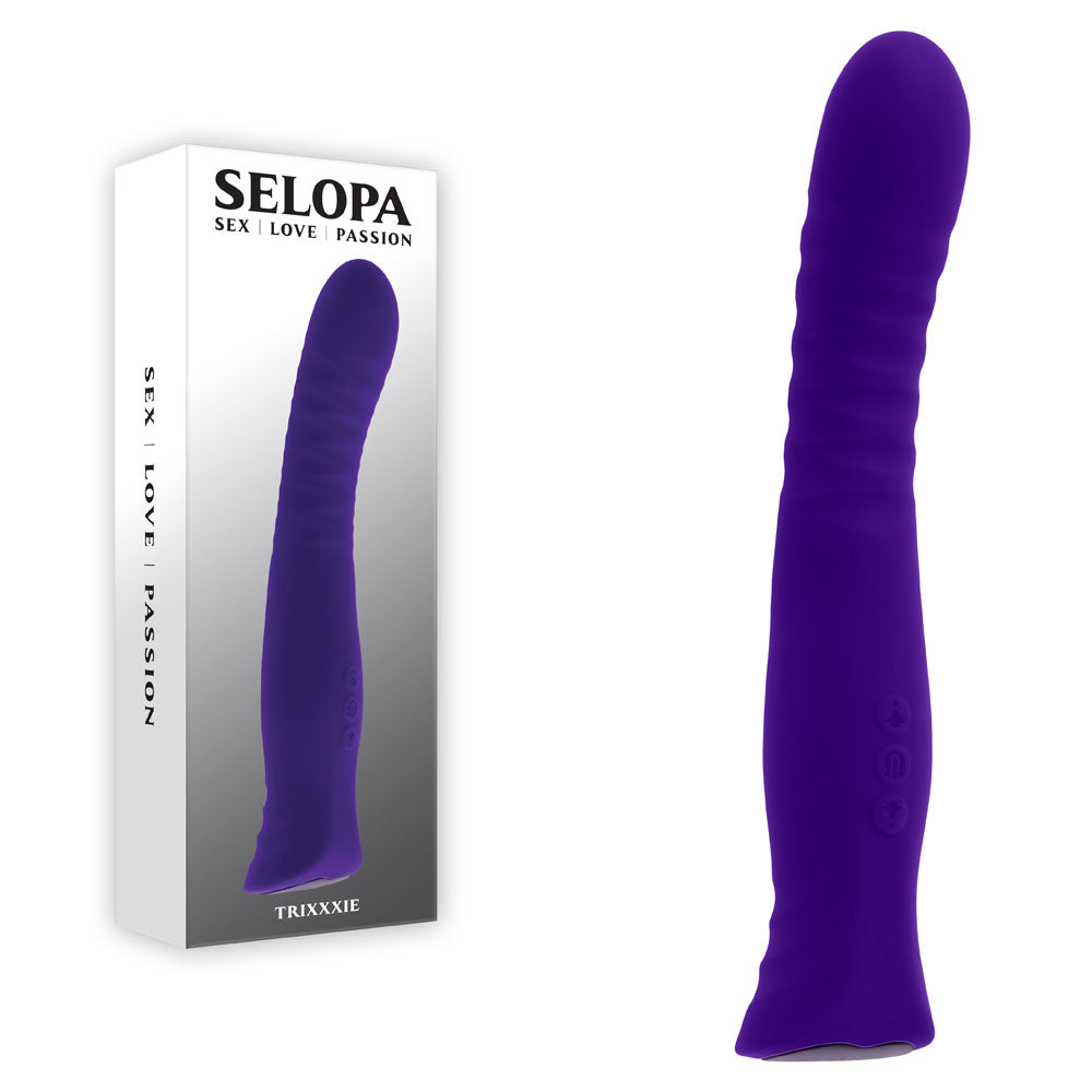 Selopa Vibrator – USB Rechargeable – Body-Safe Silicone – Purple – 22.2 cm