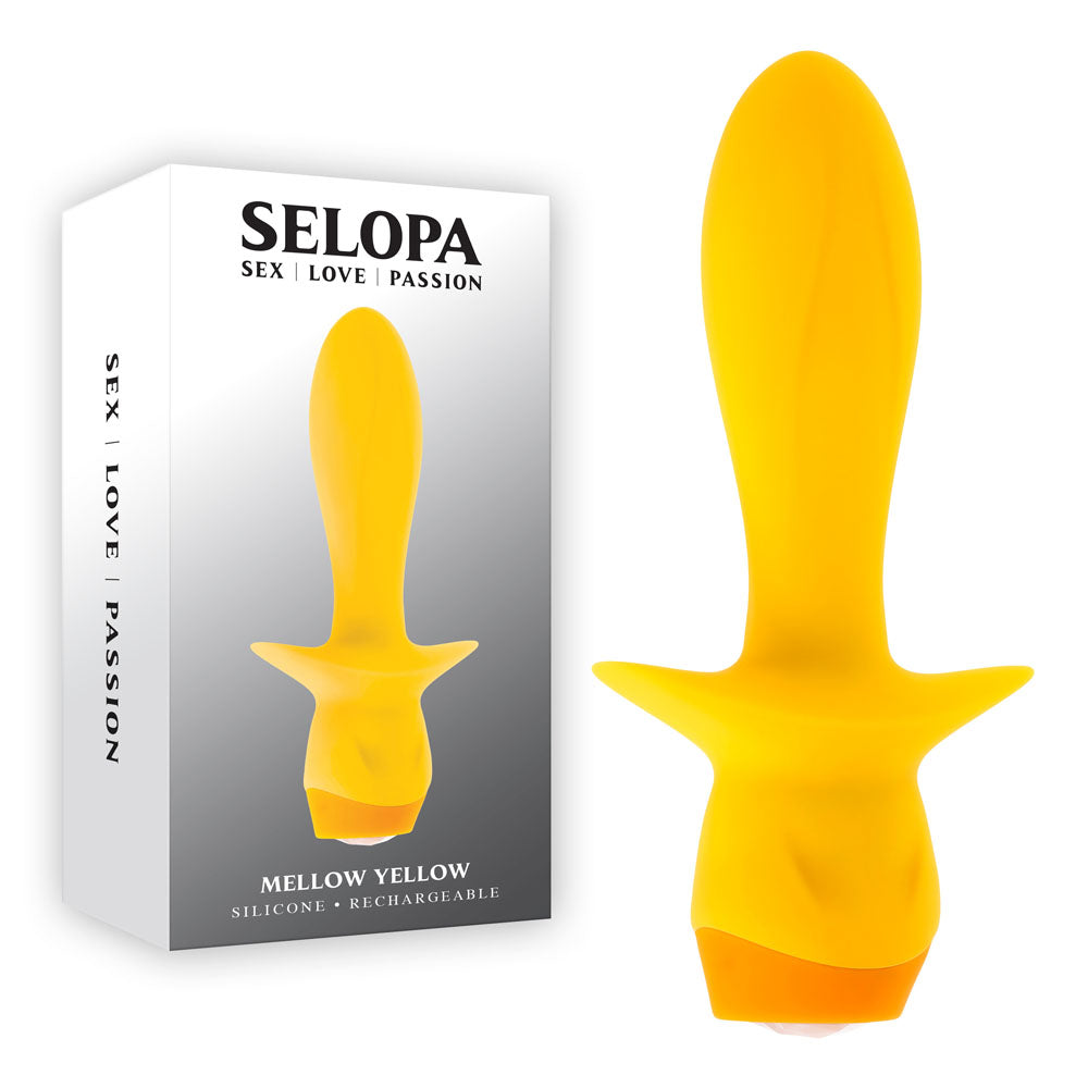Selopa Anal Toy – Rechargeable, Body-Safe Silicone – Yellow – 13.5 cm
