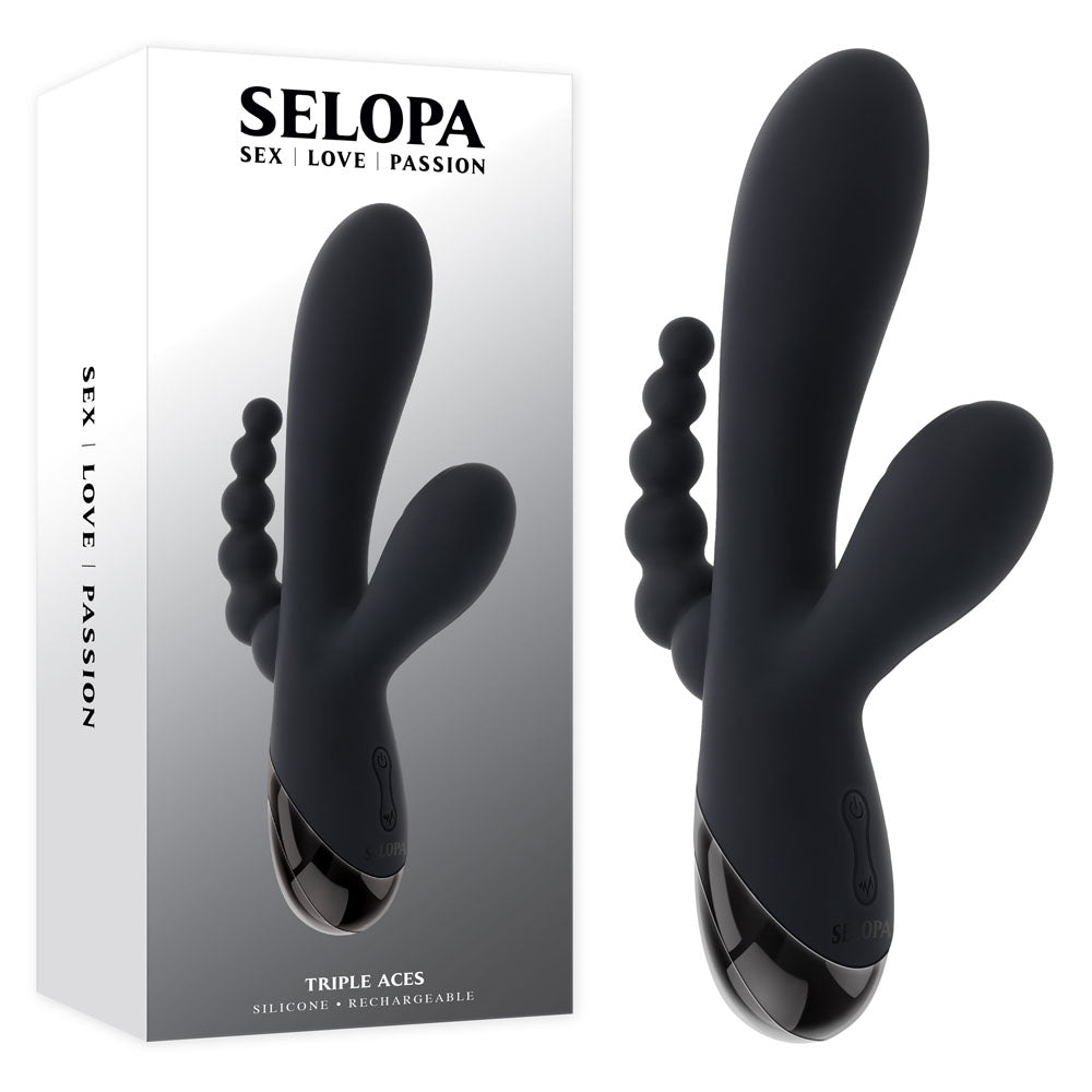 Selopa Vibrator – USB Rechargeable, Body-Safe Silicone – Black – 19.7 cm