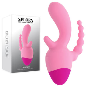 Selopa Game On pink mini triple stimulator