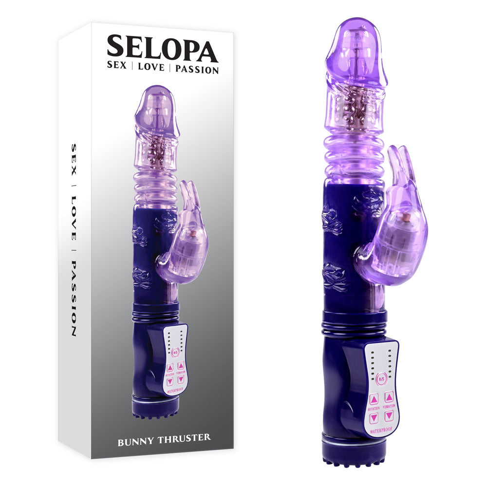 Selopa Vibrator – Thrusting, Body-Safe Silicone – Purple – 24.8 cm