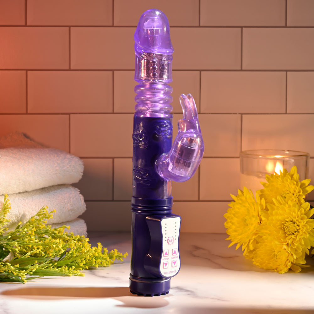 Selopa Vibrator – Thrusting, Body-Safe Silicone – Purple – 24.8 cm