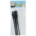 S-LINE Novelty Straws – Couples – Black/White – 8 Pack
