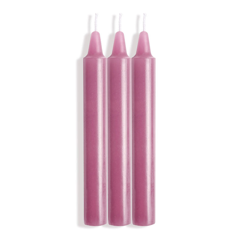 LaCire Drip Pillar Candles - Set of 3 - Violet Drip Candles for Relaxation and Wellness