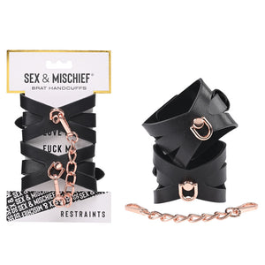 Sex & Mischief Brat black and rose gold handcuffs