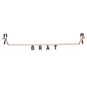 Sex & Mischief Brat rose gold nipple clamps with chain – image 3