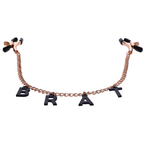 Sex & Mischief Brat rose gold nipple clamps with chain – image 5