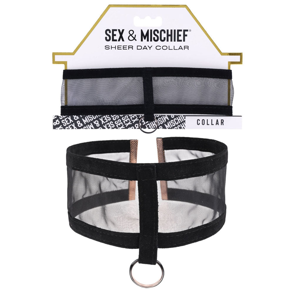 Sex & Mischief Bondage Collar – Sheer Design – Black