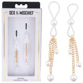 Sex & Mischief Bondage Toys – Pearl Nipple Ties – Gold & Pearl – Set of 2