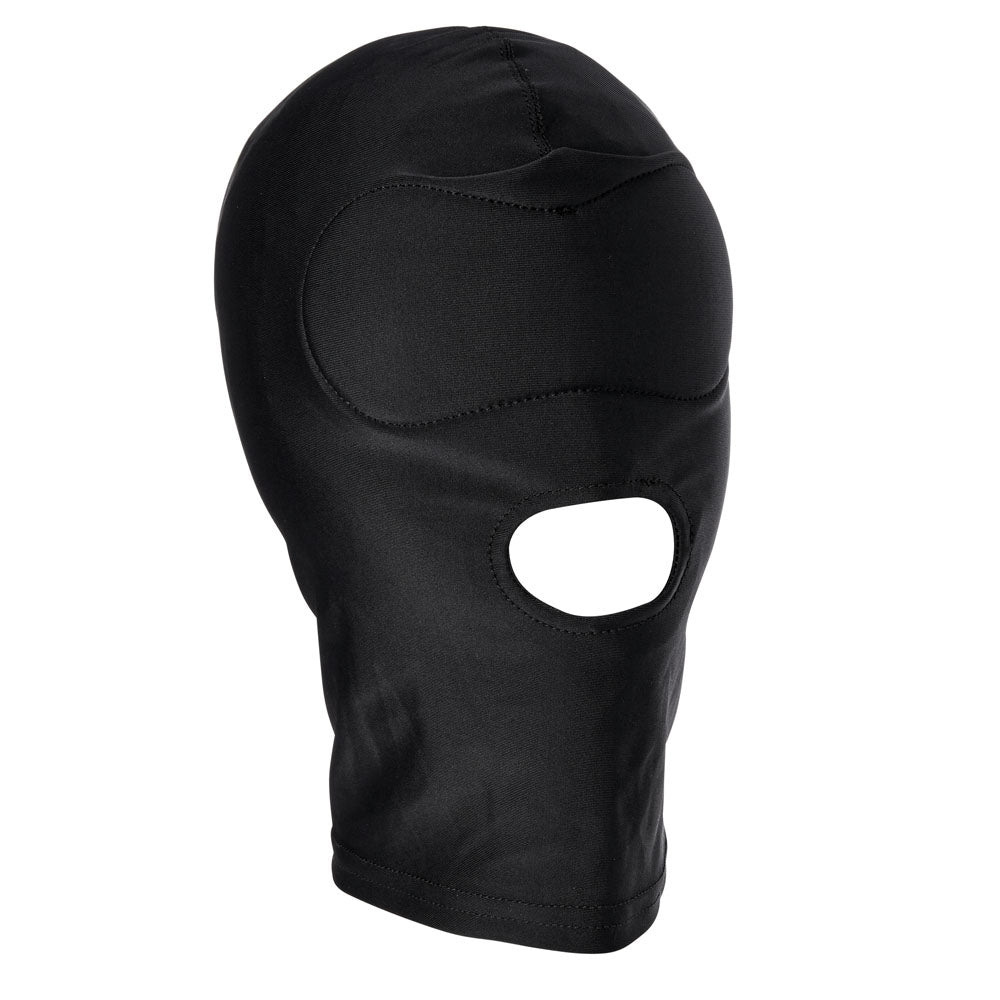 Sex & Mischief Bondage Hood – Mouth Opening – Black