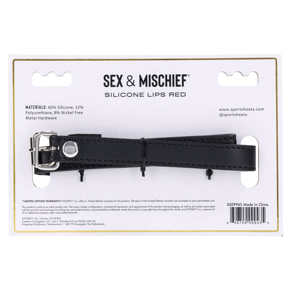 Sex & Mischief red silicone lips mouth gag – image 7