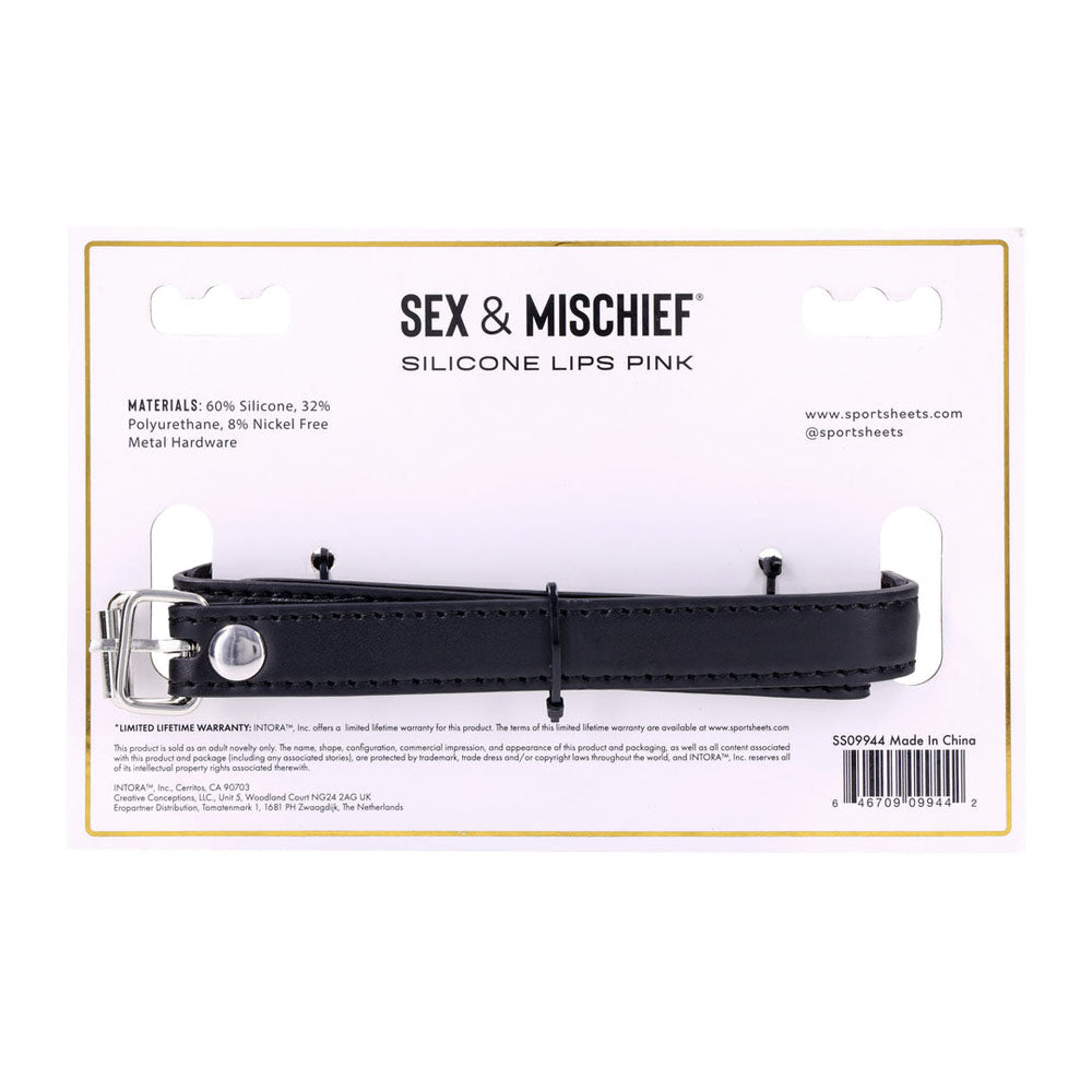 Sex & Mischief pink silicone lips mouth gag – image 7