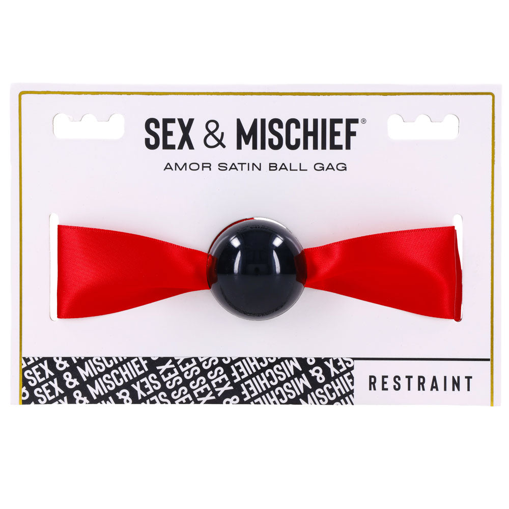 Sex & Mischief Amor red satin ball gag