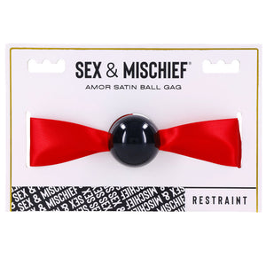 Sex & Mischief Amor red satin ball gag