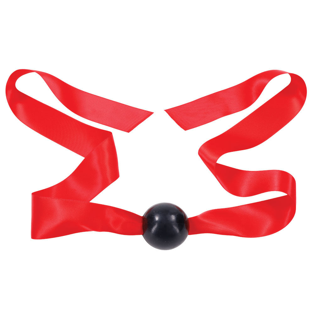 Sex & Mischief Amor red satin ball gag – image 3