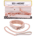 Sex & Mischief Bondage Toy – Fur Collar & Leash – Peach