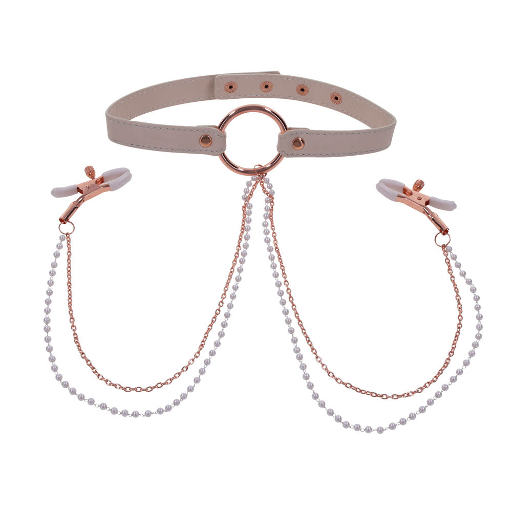 Sex & Mischief Bondage Toys – Nipple Restraints – Peach