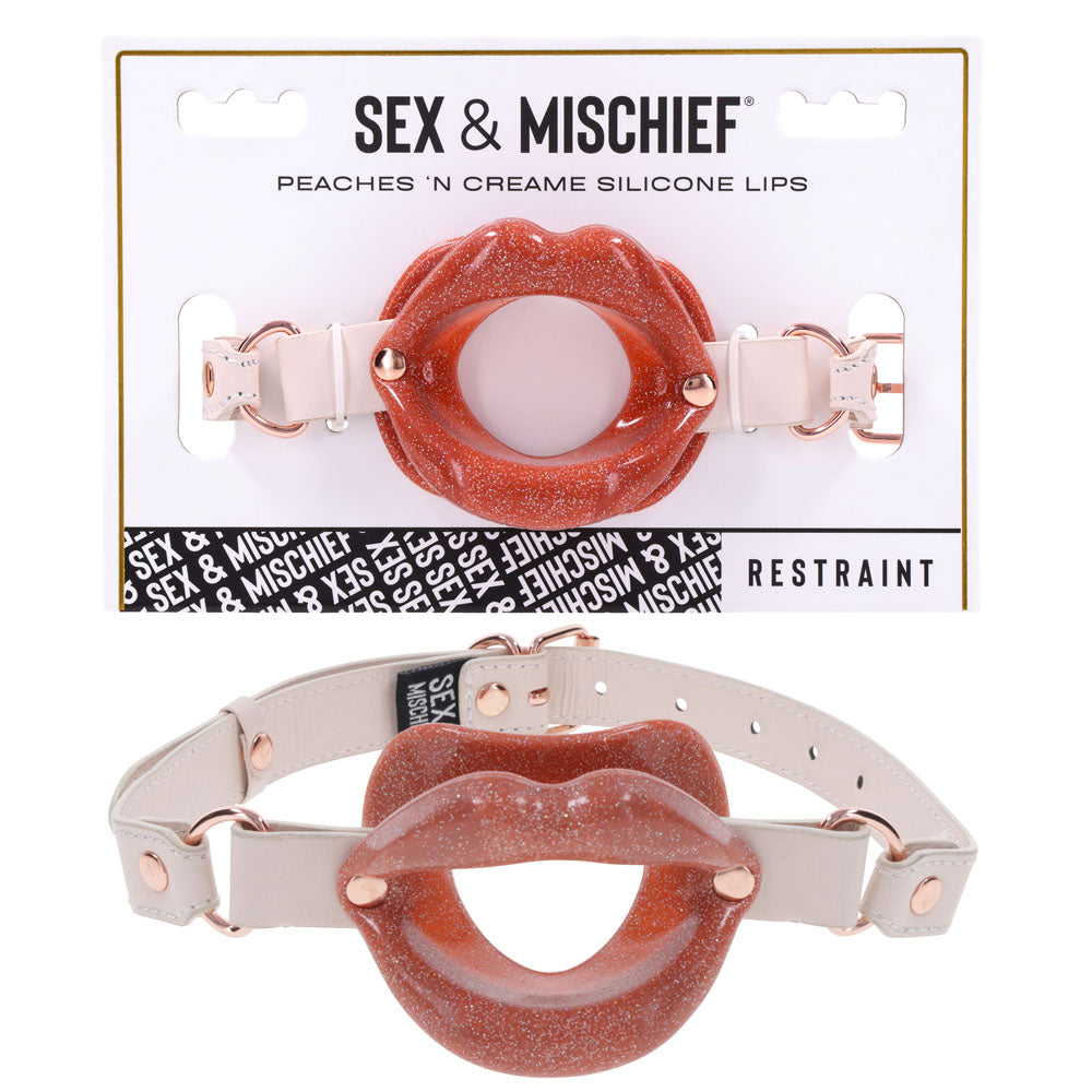 Sex & Mischief Peaches n CreaMe silicone lips gag