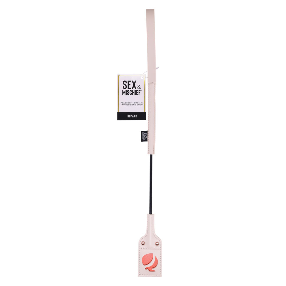 Sex & Mischief Bondage Crop – Flexible, Vegan Leather – Peach – 53 cm