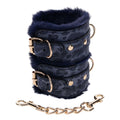 Sex & Mischief Bondage Toys – Furry Restraints – Navy Blue/Gold