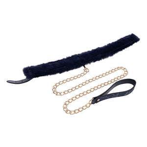 Sex & Mischief Cougar navy fur collar and leash – image 7