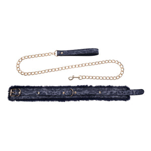 Sex & Mischief Cougar navy fur collar and leash – image 8