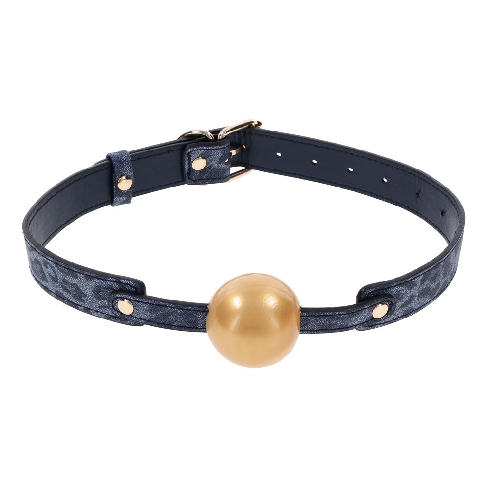 Sex & Mischief Bondage Toy – Mouth Restraint – Navy Blue/Gold