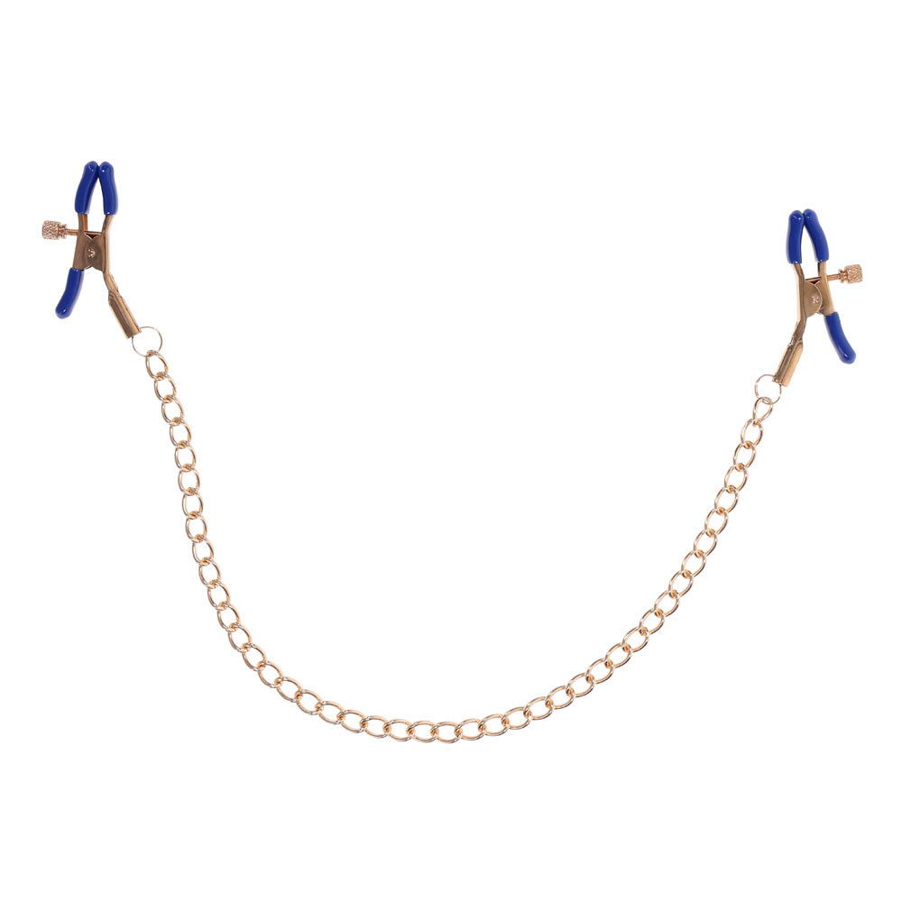 Sex & Mischief Nipple Clamps – Adjustable, Metal – Gold