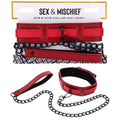 S&M Bondage Toy – Red Neck Restraint – Leather