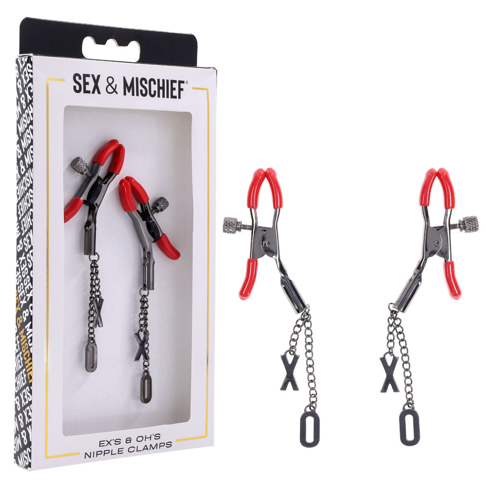 S&M Bondage Toys – Adjustable, Metal – Red – Set of 2