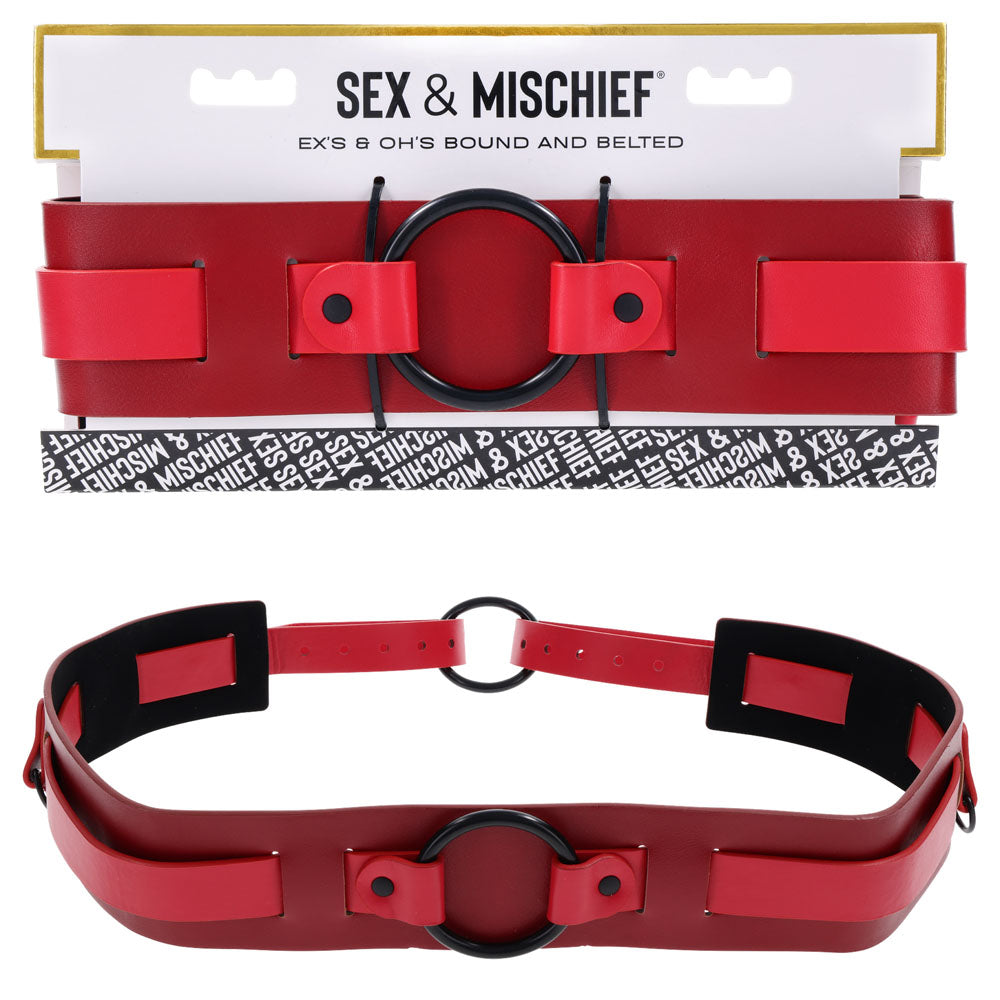 S&M Bondage Belt – Adjustable, Soft Material – Red
