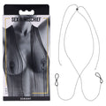 S&M Bondage Toys – Metal Chain with Nipple Ties – Silver