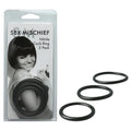 Sex & Mischief Cock Rings – Nitrile – Black – Set of 3 Sizes