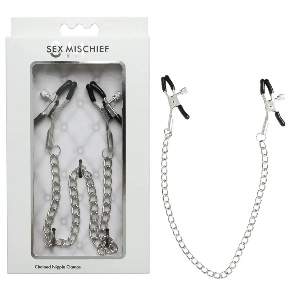 Sex & Mischief Nipple Clamps – Adjustable, Durable – Black – 30 cm