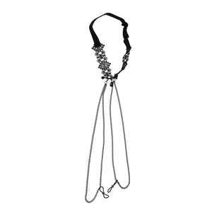 Sex & Mischief black lace collar with nipple ties – image 9