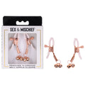 Sex & Mischief Nipple Clamps – Adjustable, Body-Safe Material – Peach/Rose Gold – Set of 2
