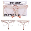 Sex & Mischief Garters – Pearl Accents – Peach/Rose Gold – Set of 2