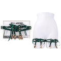 Sex & Mischief Garters – Laced Up Design – Green/Gold – Set of 2