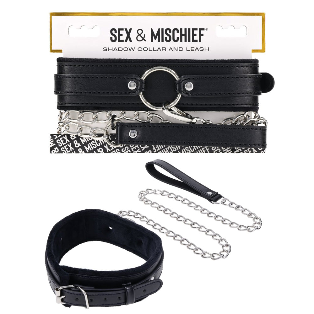 S&M Bondage Toy – Collar and Leash – Black