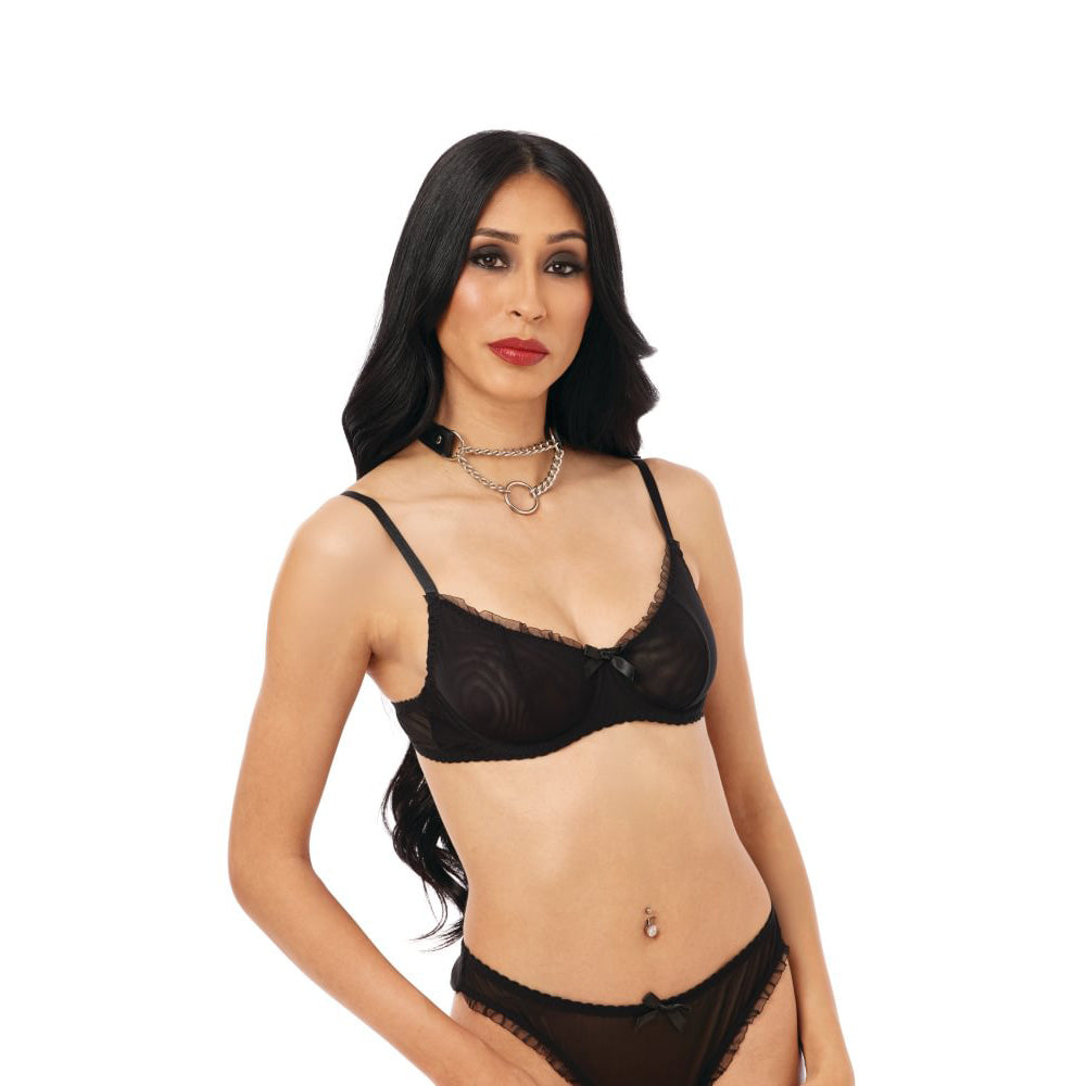 S&M Bondage Collar – Adjustable, Vegan Leather – Black