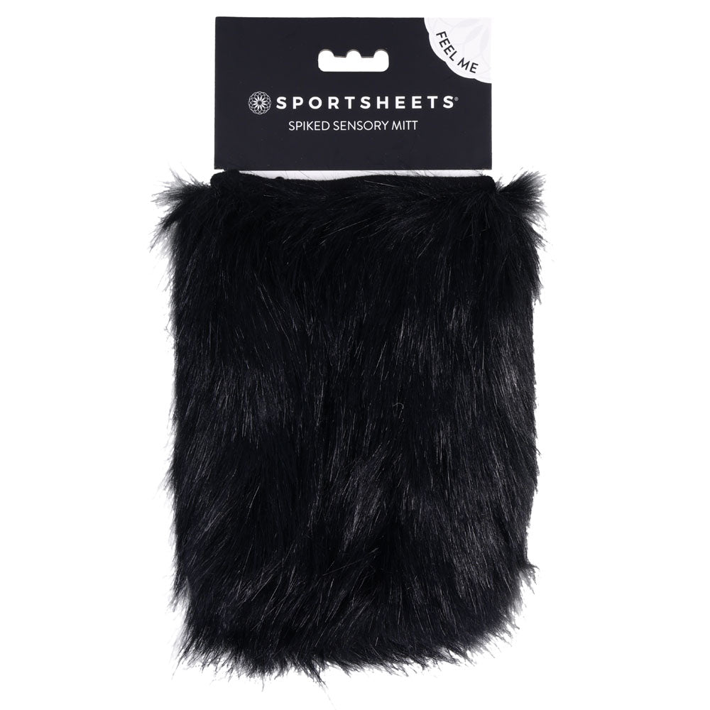 Sportsheets Bondage Toy – Spiked Sensory Mitt – Furry – Black