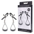 Sportsheets Velvet Noir gunmetal tuggable nipple clamps