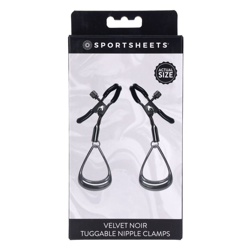 Sportsheets Velvet Noir gunmetal tuggable nipple clamps – image 5