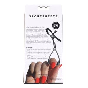 Sportsheets Velvet Noir gunmetal tuggable nipple clamps – image 6