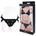 Velvet Noir Adjustable Strap-On Harness by SPORTSHEETS – Gender-Neutral Black Design (Probe Not Included)