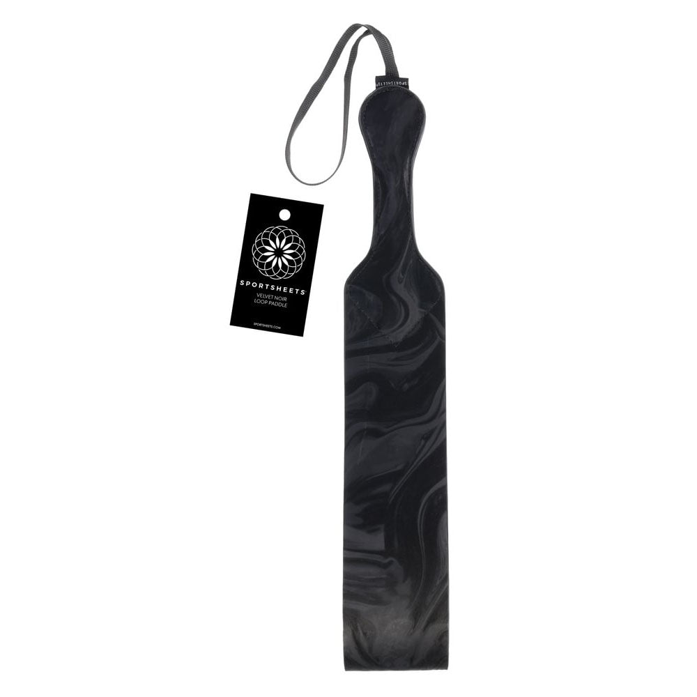 Velvet Noir Body-Safe Loop Paddle - 42 cm Black Paddle for Enhanced Sensation