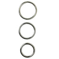 SPORTSHEETS Seamless Metal O-Ring Set - 3 Sizes of Durable Metal Rings for Enhanced Pleasure