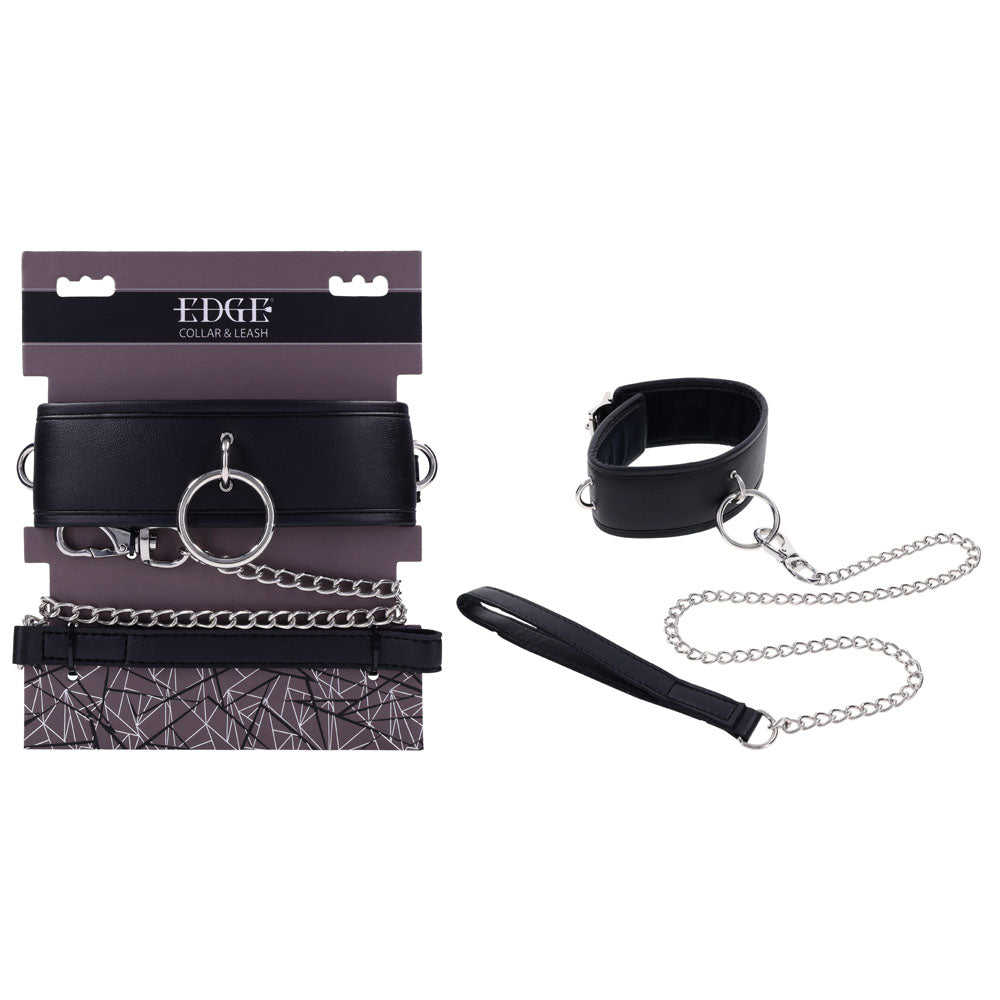 Intimelly Bondage Toy – Neck Restraint with Heavy Duty Metal Leash – Black