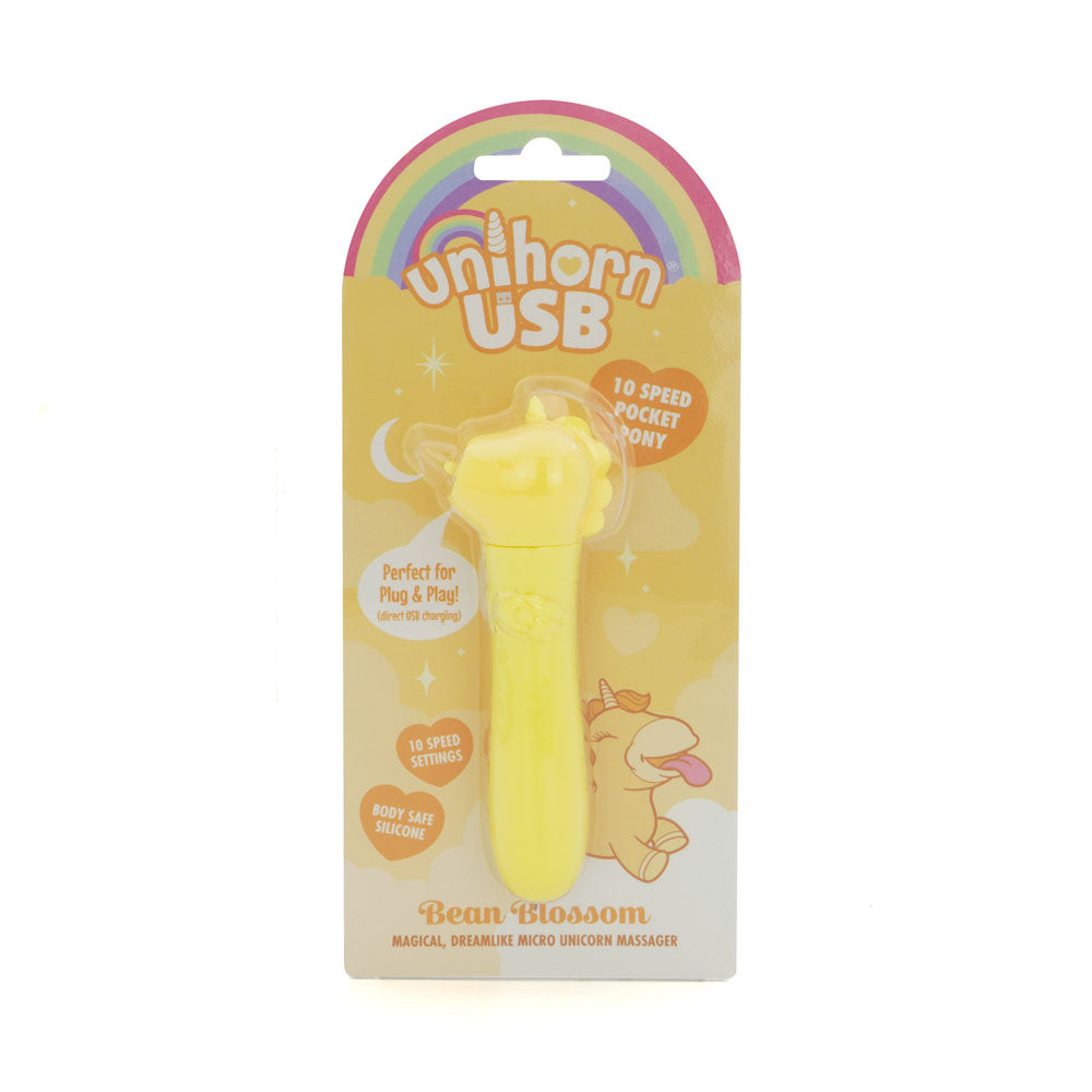 Unihorn - USB Rechargeable Vibrating Bullet - Bean Blossom Yellow - Body-Safe Wellness Toy