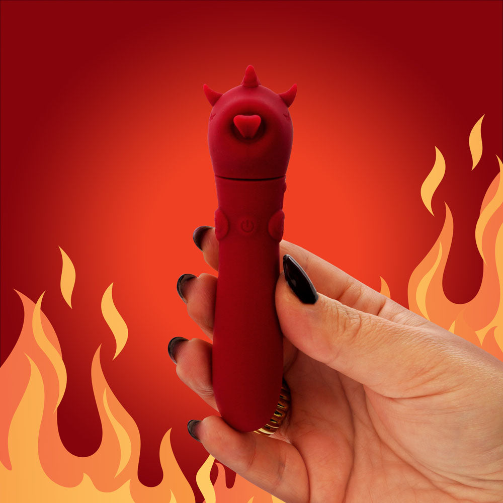 Unihorn - USB Rechargeable Vibrating Bullet - Blaze Diablo Red - Body-Safe Wellness Toy